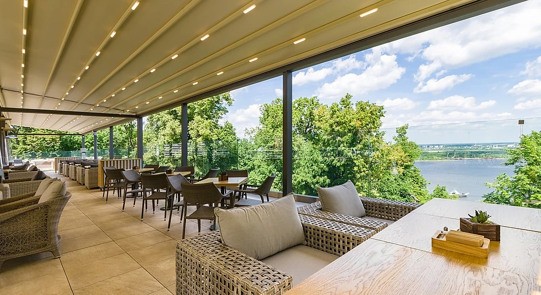 Пергола со сдвижным тентом Twin